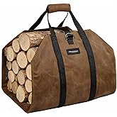 Amagabeli Firewood Carrier Waxed Canvas Log Tote Carrying Bag Heavy Duty Fire Large Wood Fireplace Carrier Bag with Handles for Camping Firewood Log Holder Wood Sling Cabin Stove Accessories