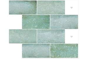 Artemuro 10-Sheets Upgraded Peel and Stick Backsplash Tile Subway to Spark Up Your Walls - Self Adhesive 3D Mosaics for Kitchen, Bathroom & Vanity - Waterproof Decor Wall Panels (12x10) (Teal Green)