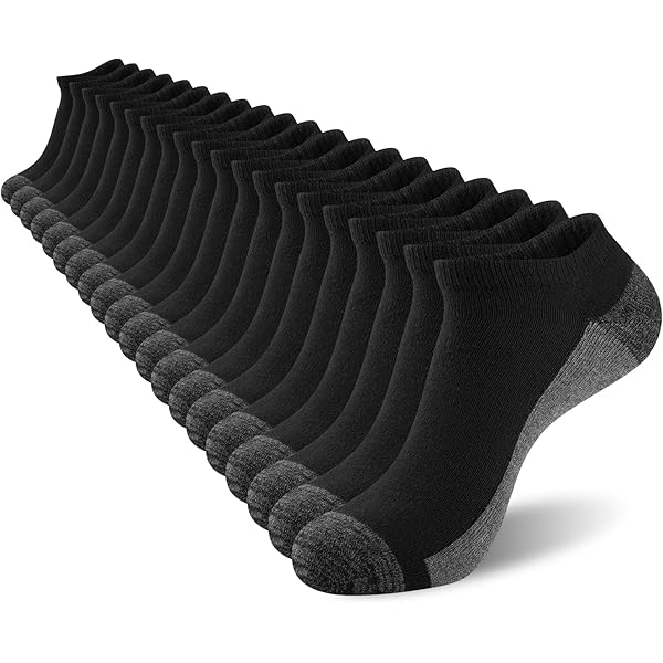 B&Q Mens Athletic Cotton No Show Low Cut Ankle Breathable Casual Socks With Cushioned Tab For