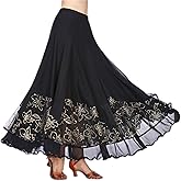 CISMARK Elegant Ballroom Dance Latin Dance Party Long Swing Race Skirt for Women
