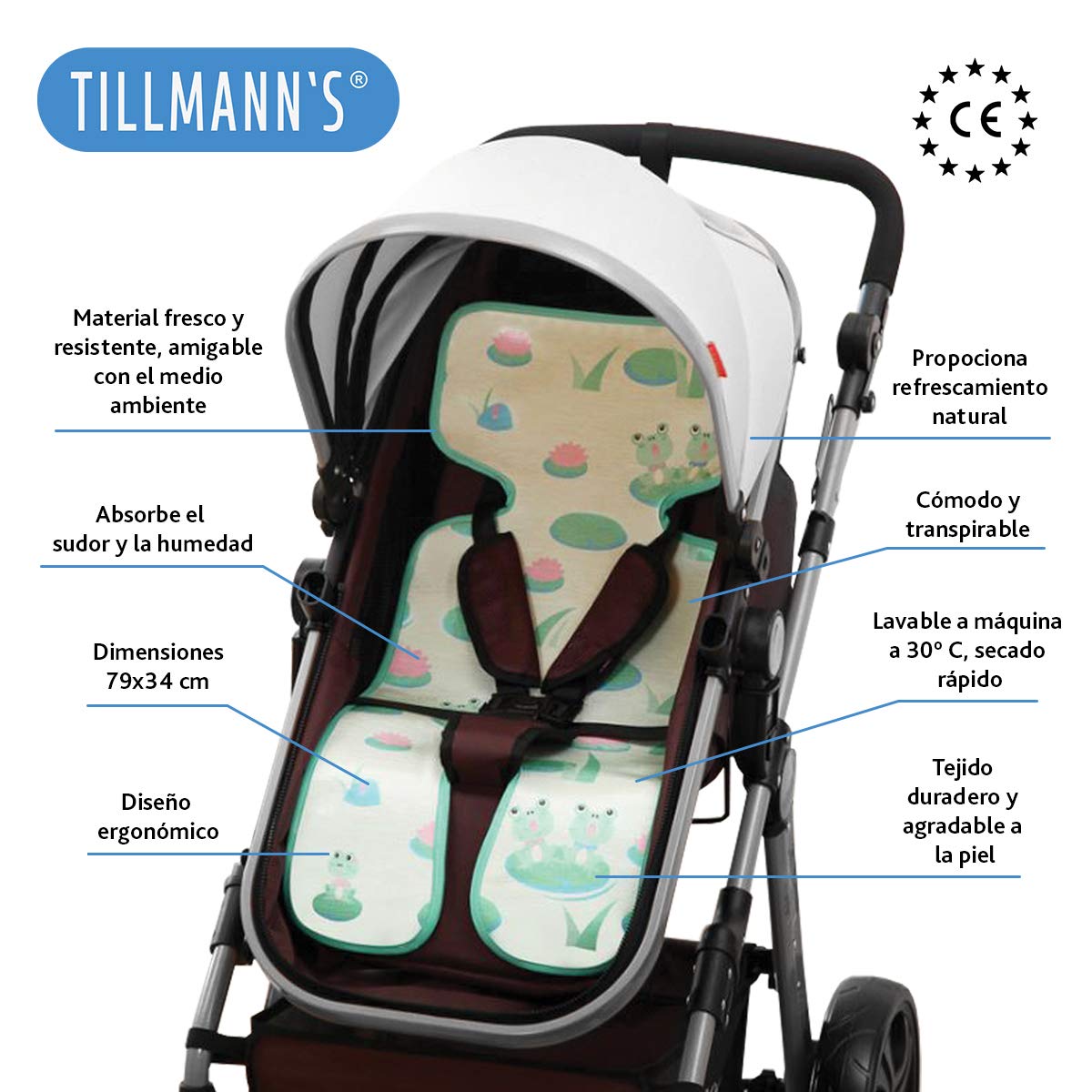 Colchoneta Silla Paseo Universal | Funda Silla Paseo Universal | Colchoneta Silla Paseo Universal Verano Transpirable |Unisex Para Bebe Niña Y Niño | Atractivo Diseño Y Máximo Confort