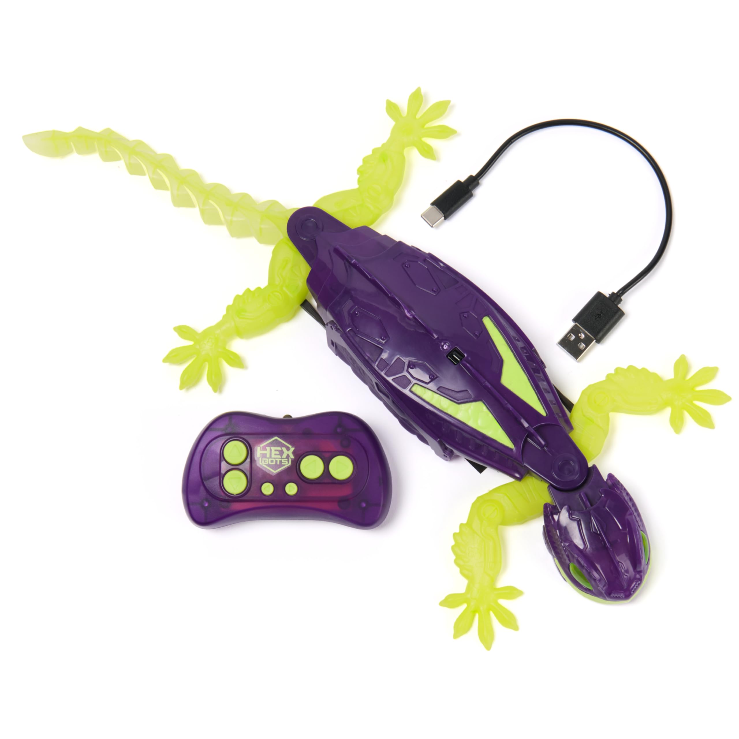 HEX BOTS Glow-in-The-Dark Gecko with Official Wall Climber Technology, Rechargeable Remote Control Robot Kids Toys, Prank Toys for Boys & Girls Ages 4 & Up
