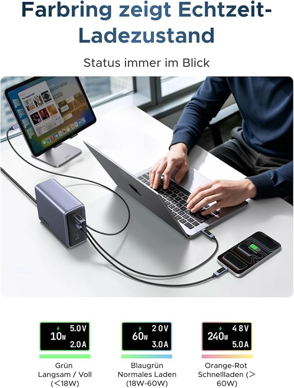 Nexode 240W USB-C Kabel mit TFT-Display, Echtzeit-Leistungsanzeige