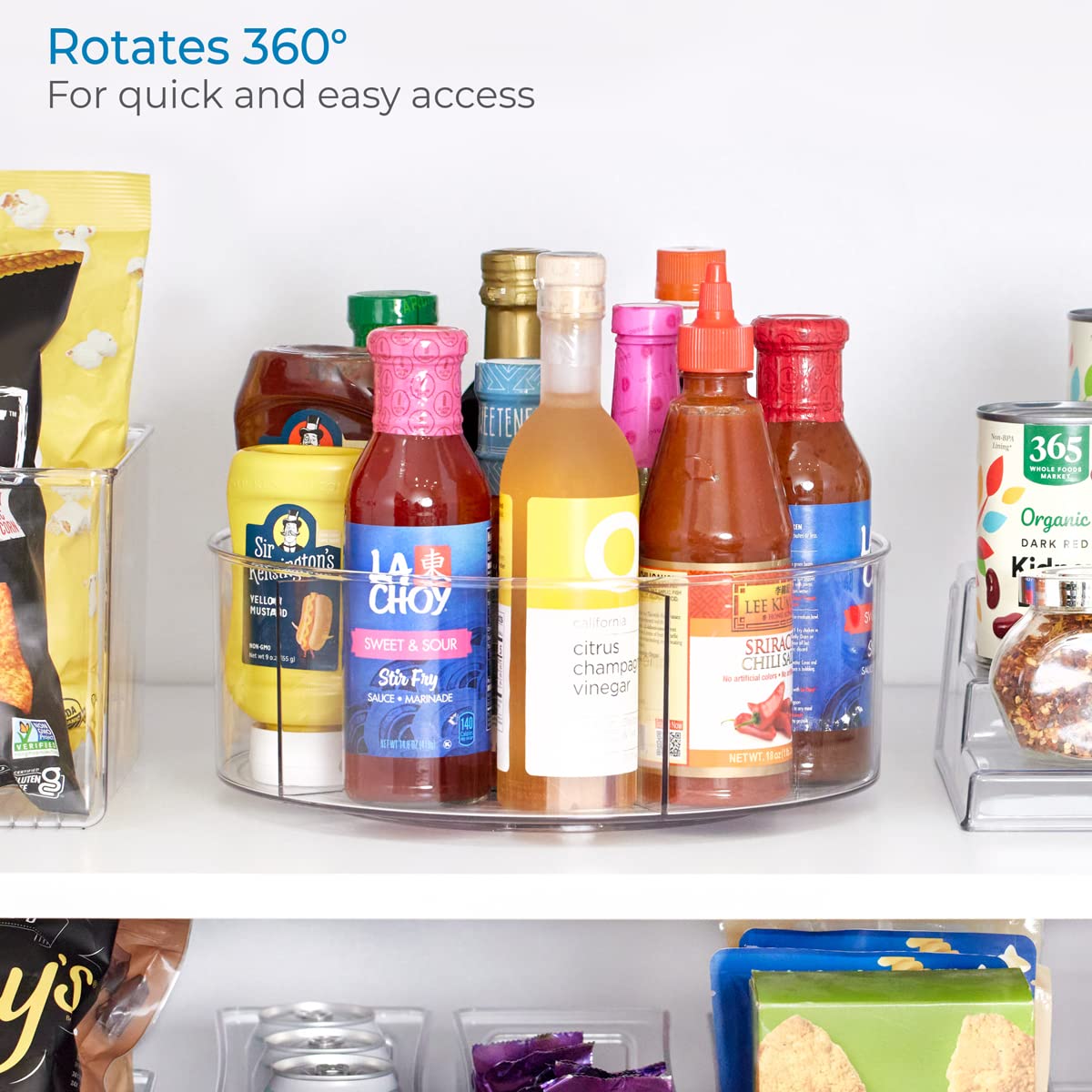 iDesign Recycled Plastic Lazy Susan Turntable Organizer Pantry, Bathroom, General Storage and More, The Linus Collection, 11.5