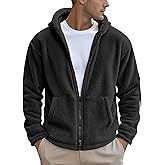 Xernbit Mens Fashion Hooded Sweatshirt Casual Soft Warmth Long Sleeve Jacket Loose Comfy Fall Full Zip Hoodie with Pockets