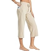 Willit Women's Capris Pants Cotton Yoga Capri Casual Lounge Pants Wide Leg Workout Sweatpants with Pockets 20"
