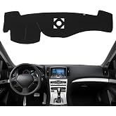 KEYOOG Dashboard Cover Dash Mat Fit for in-finiti 2013-2008 G37 G25 G35 /2015-2014 Q60 (V36 Body Code,W/o HUD),Car Dash Board Mat Anti-Glare Carpet,Non-Slip Pad Sunshield Protector (Black)