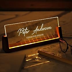 Personalized Light Up Desk Name Plate | New Job