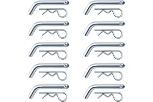 heneng 10 Pcs Trailer Hitch Pin and Clip with Grooved Head, Diameter 1/2", Fits 1-1/4" Receiver