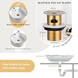 Hapilife Basin Mixer Taps Waterfall Gold Brushed Finish G1/2 Hoses 1 Hole view 7