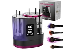 ATIDIE 3 IN 1 Electric Makeup Brush Cleaner,Automatic Makeup Brush Cleaner with Makeup Brush Dryer,Portable USB Deep Cleaning for All Size Beauty Makeup Brush Set,Blush Brush (Grey)