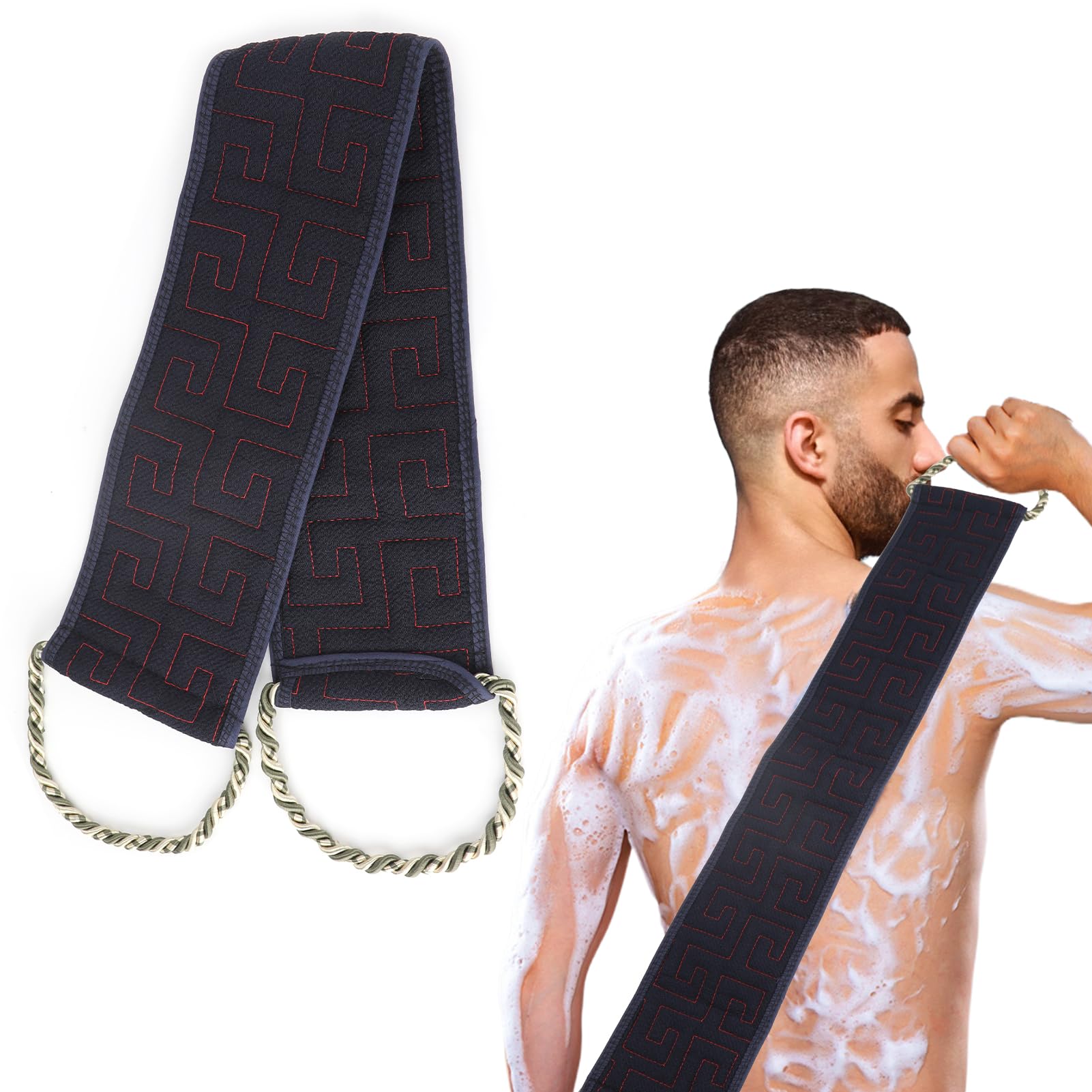 38-Inch Exfoliating Back Scrubber with Dual Handles – Double-Sided Body Exfoliator for Deep Cleansing in The Shower, Ideal for Men and Women