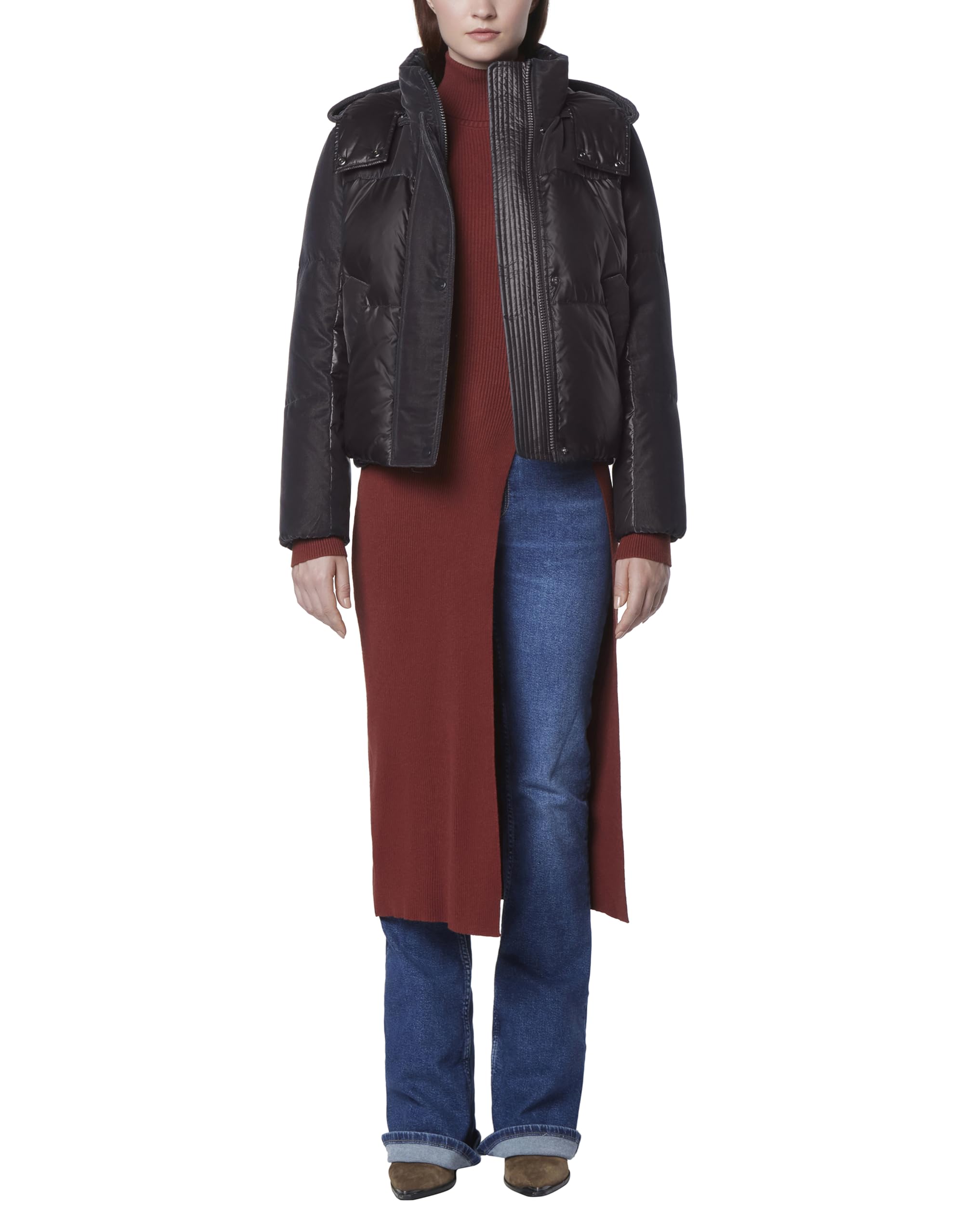 Photo 1 of Andrew Marc Women's Vega Puffer Jacket, Pavement, X-Small
