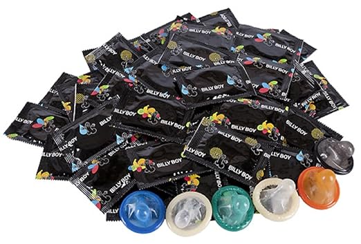 Kondommix von Billy Box / Kondomauswahl von Billy Boy / 100 bunte Kondome von Billy Boy / Billy Boy 100er-Mix Die ganz große 