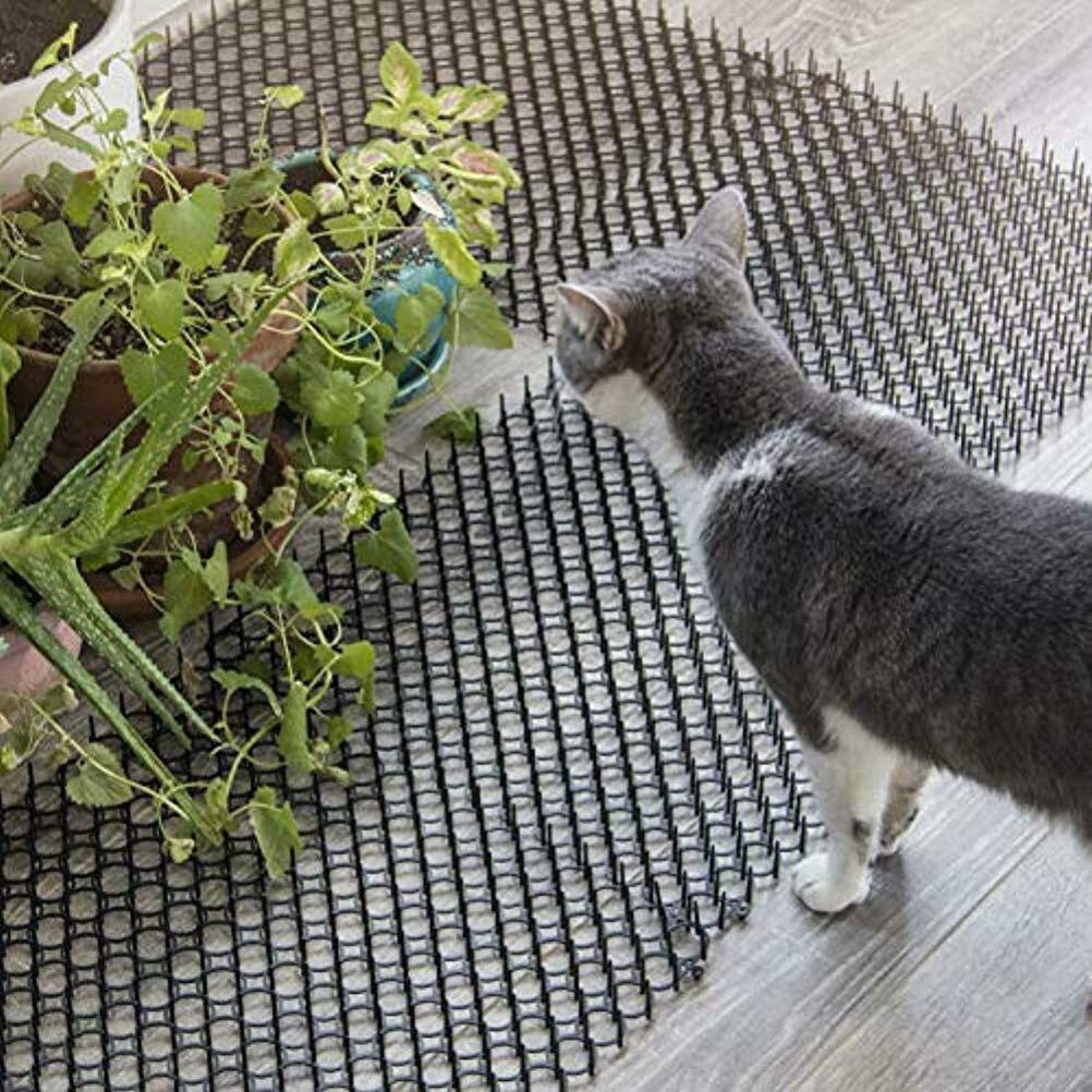 Flat Prickle Strip Dig Stopper, Cat Repellent Mat,Cat Scat Mats, Digging Deterrent Anti Cat Mat for Cat Dog Animal Indoor Outdoor Garden Fence（13X49CM）