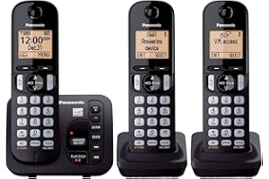 Panasonic KX-TGC253B DECT 6.0 3-Handset Landline Telephone with Answering Machine (Renewed)