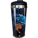 Yipaidel Funny Black Girl African American Print Waterproof Stainless Steel Travel Coffee Mug, Gifts For Aunt Sister Friends, Men Women Love It, Insulated Water Bottle Tumbler Cup 13 OZ
