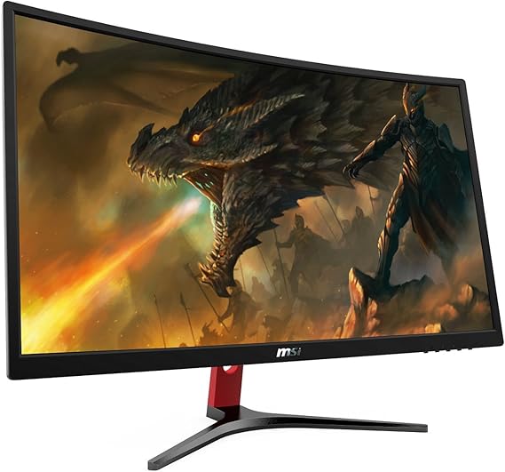 Amazon Com Msi Full Hd Freesync Gaming Monitor 24 Curved Non Glare 1ms Led Wide Screen 19 X 1080 144hz Refresh Rate Optix G24c Computers Accessories