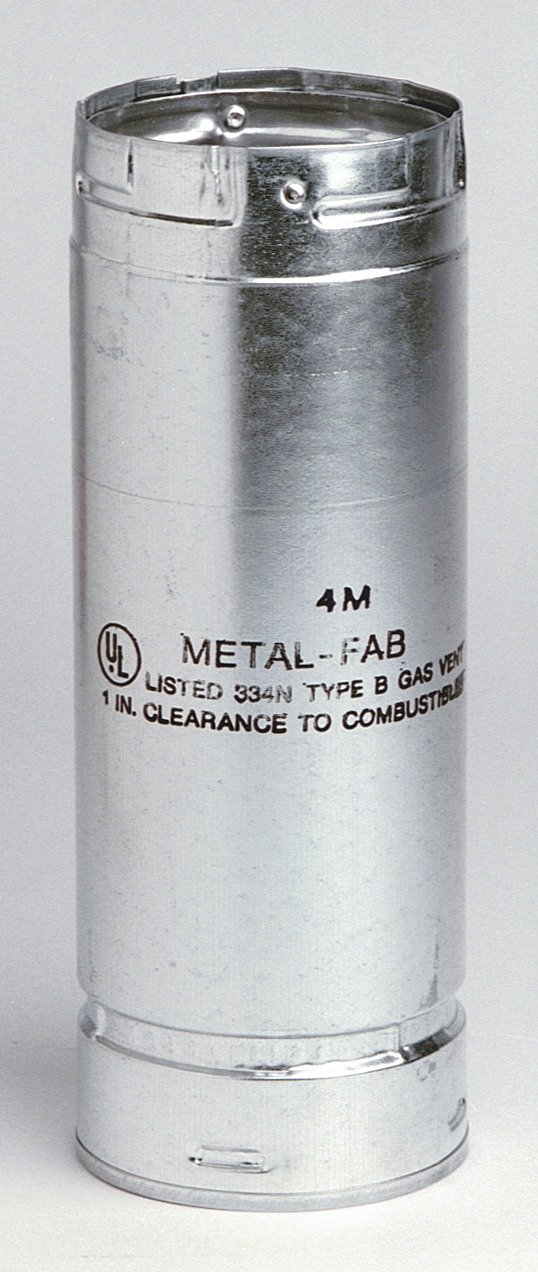 Photo 1 of Metal-Fab 4" x 12" Adjustable Length Type B Double Wall Round Gas Vent Pipe UL Listed with SureLock Technology (#4M12A)