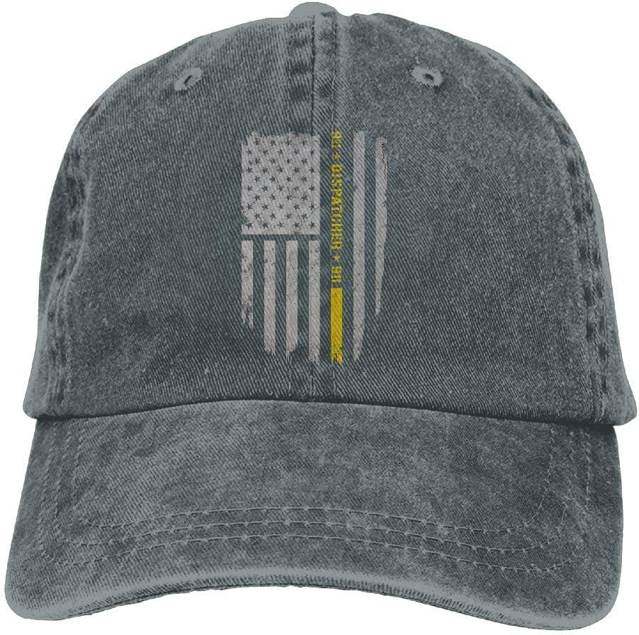 911 Dispatcher Thin Gold Line Adjustable Cotton Hat Asphalt