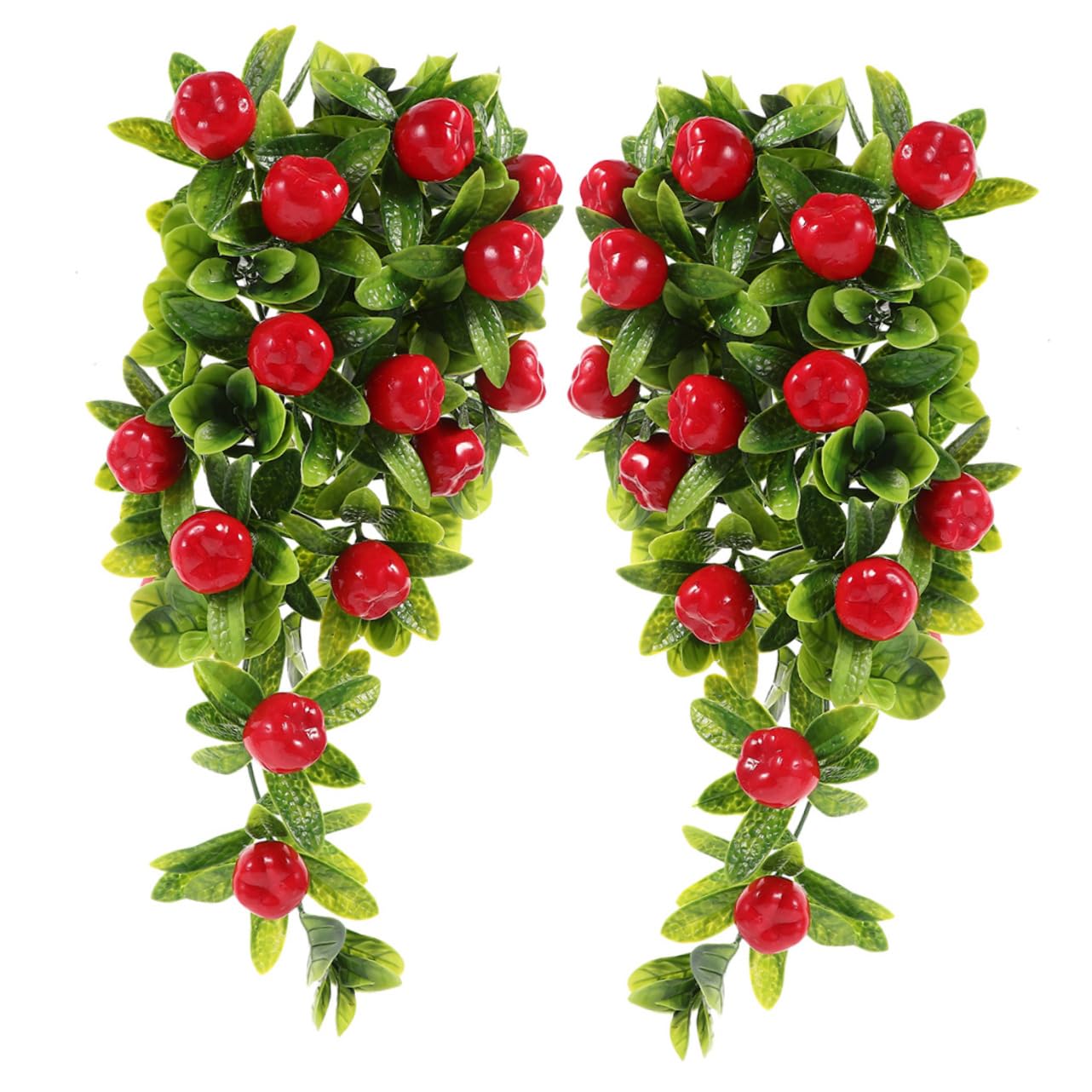 Photo 1 of 2Pcs Artificial Hanging Fruit Vine with Green Leaves Lifelike Faux Decor for Wedding Party Home Decoration