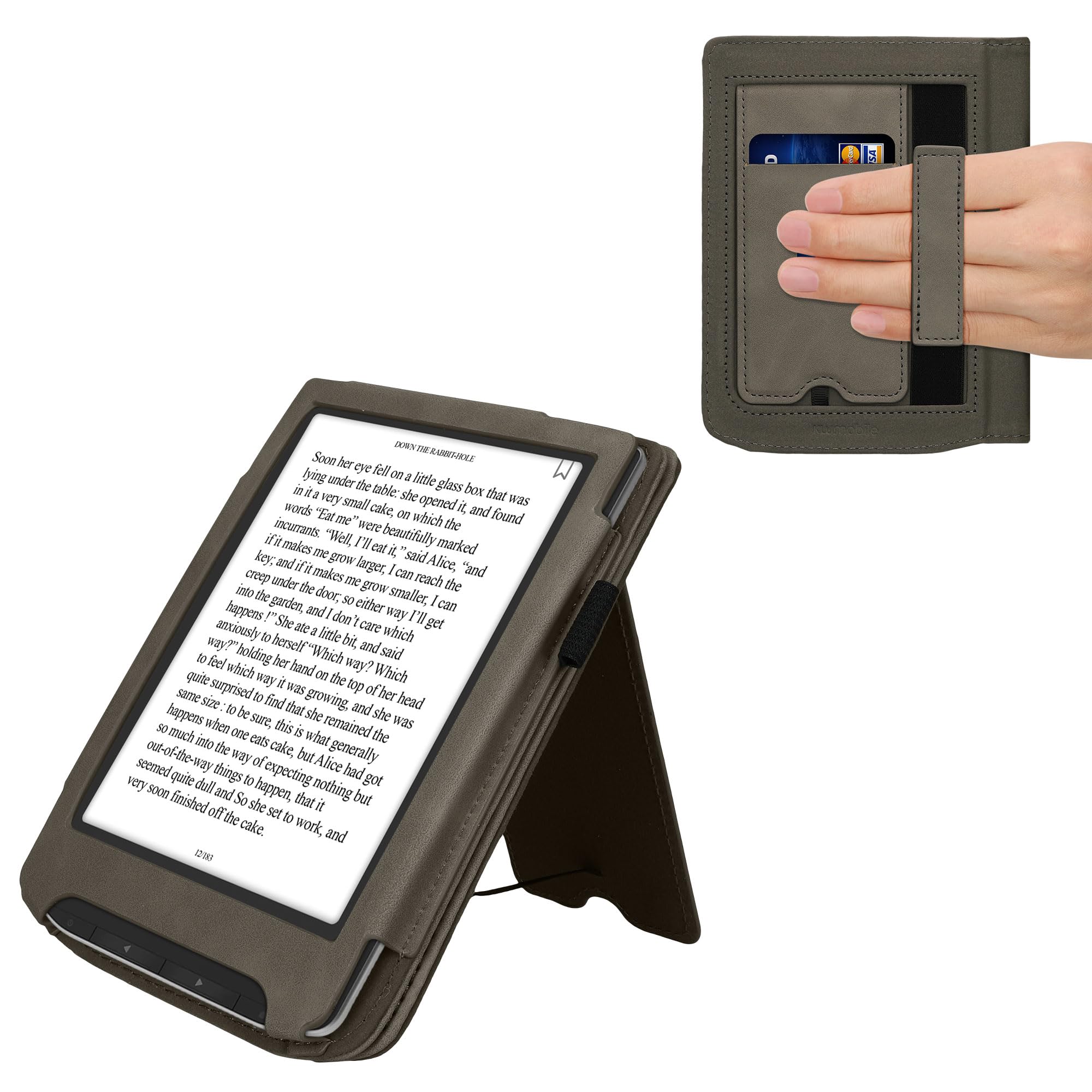 kwmobile Case Compatible with Pocketbook Verse/Verse Pro/Verse Color/Vivlio Light/Light HD Case - Cover for eReader with Magnetic Closure - Grey