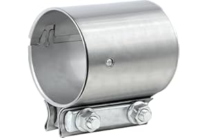 PALOZO 2.5 inch Exhaust Clamp Butt Joint Exhaust Band Clamp Sleeve Coupler 304 Stainless Steel