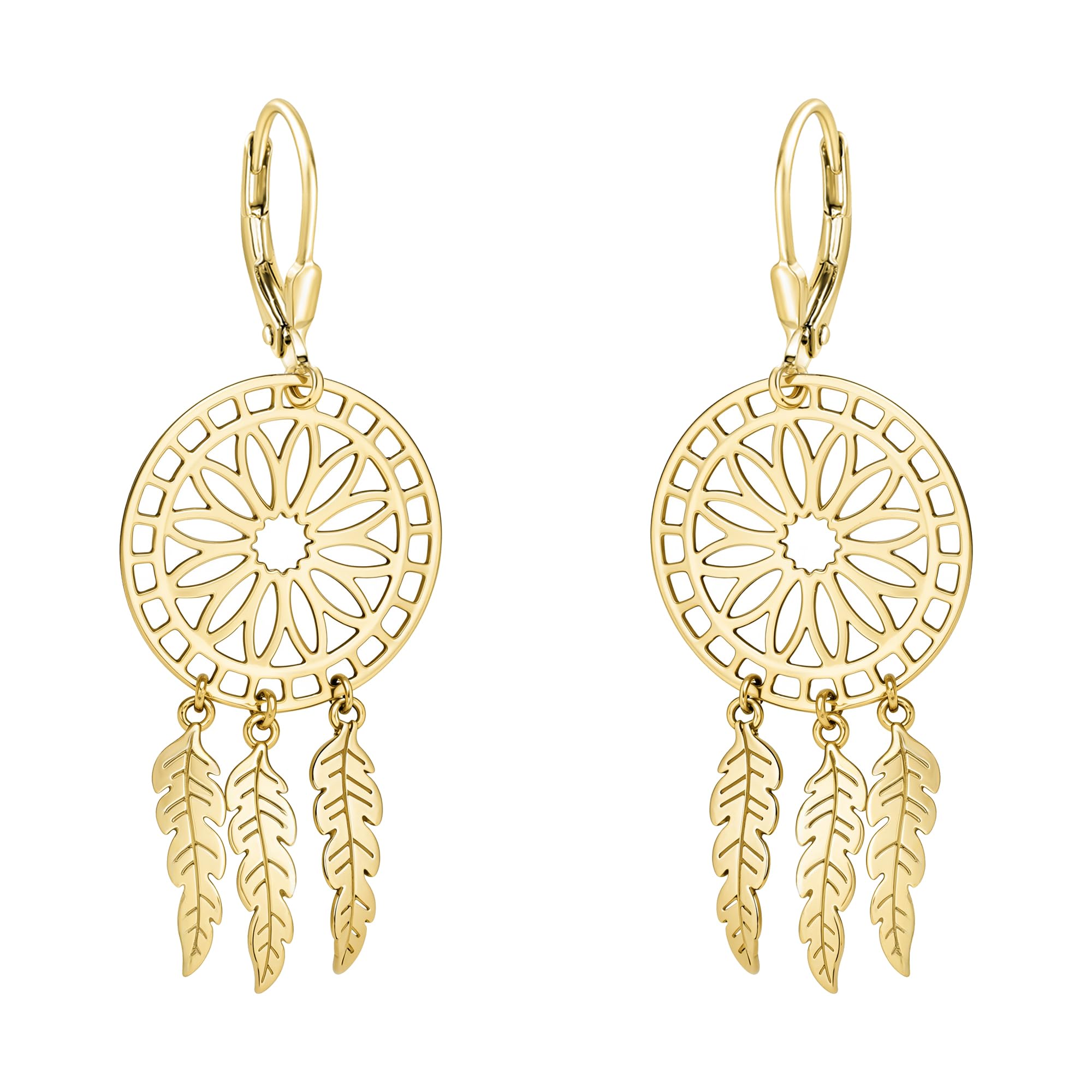 SOFIA MILANI - Women's Earrings 925 Silver - Gold Plated - Dreamcatcher Dangle Earring - 20940