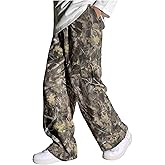GORGLITTER Boy's Camo Print Baggy Pants Elastic Waist Straight Leg Track Pants Fashion 2026 Streetwear