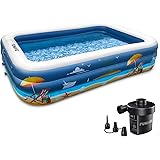 Inflatable Swimming Pool, FUNAVO 100" X 71" X 22" Full-Sized Family Inflatable Pool for Kids Adults Baby Toddlers, Blow Up Ki