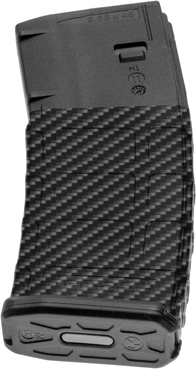 GunSkins AR-15 Mag Skins - 3 Pack - Premium Vinyl Mag Wraps - Easy to Install and Fits 30rd Magazines - 100% Waterproof Non-Reflective Matte Finish - Made in USA - Carbon Fiber : Sports & Outdoors