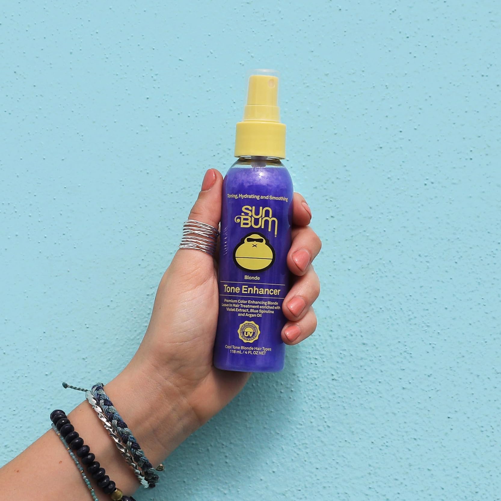 Sun Bum Blonde Tone Enhancer - Neutralizes Brass and Enhances Color and Shine of Blonde Hair - Protecting Toner against UV Rays - Made Without Parabens and Cruelty Free - 4 oz