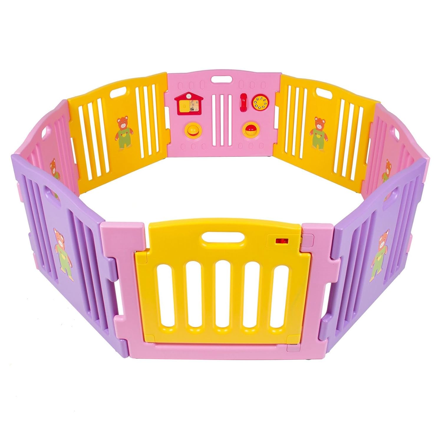 Baby Playpen Kids 8 Panel Safety Play Center Yard Home Indoor Outdoor Pink Girls