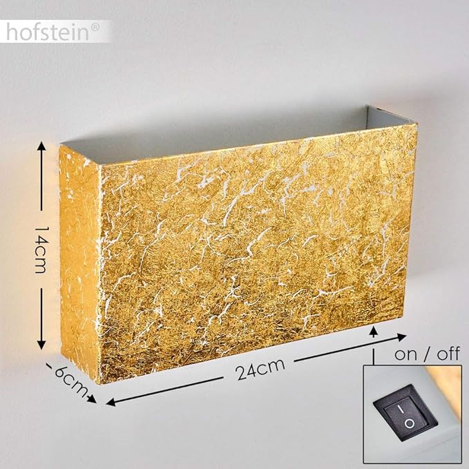 Lampada Da Parete In Metallo Color Oro Ideale Per Soggiorno Applique Elegante Con Interruttore Alla Base Adatta A Camera Da Letto Applique Da Parete Design Moderno Minimale Illuminazioni Per Pareti Illuminazione Miconsulta Es