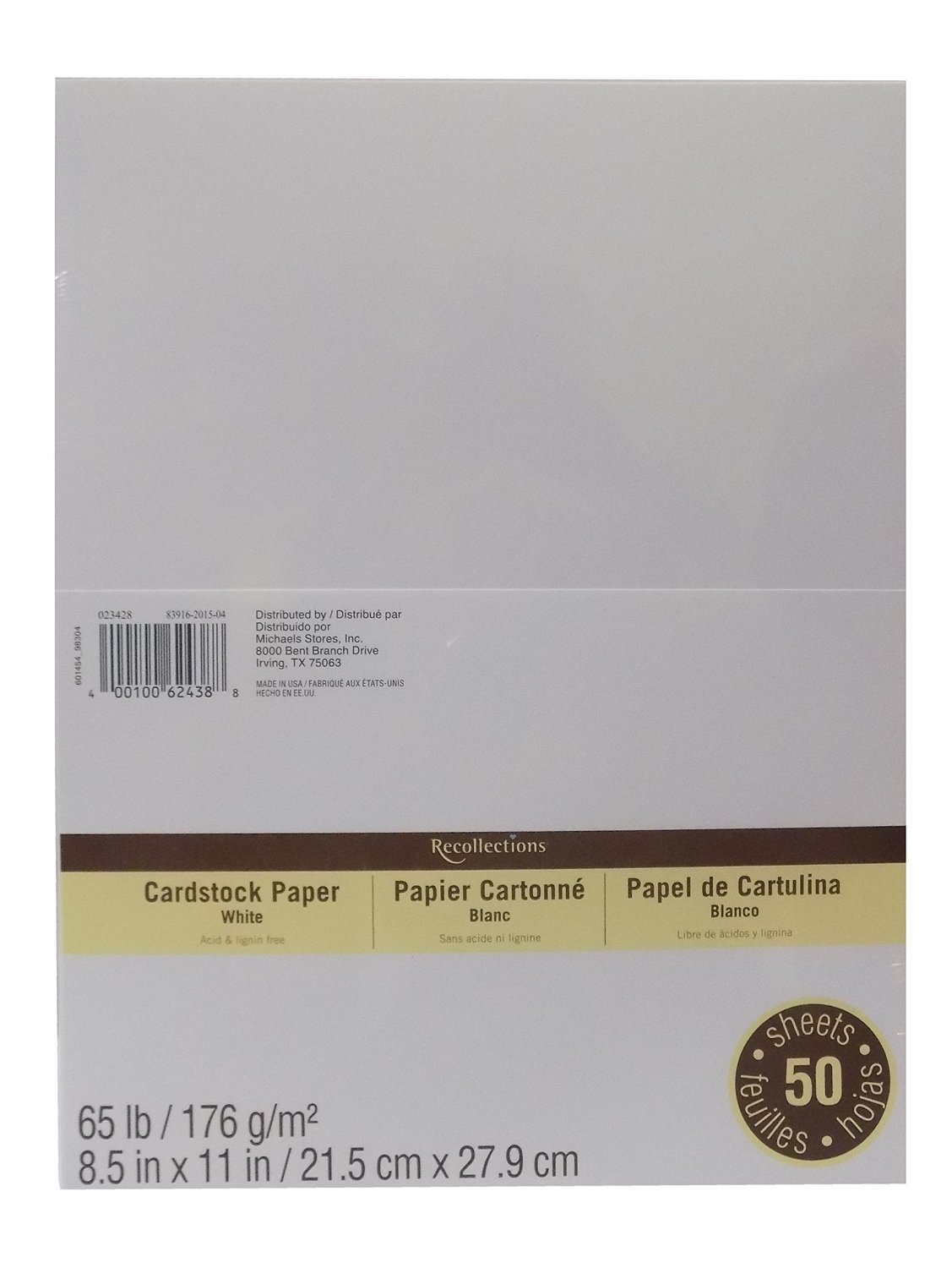 Cardstock Paper Value Pack, 8.5 x 11 in White by Recollections (Value 2-pack)