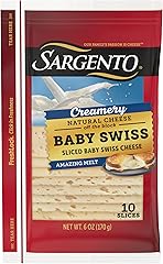 Sargento Creamery Natural Baby Swiss Sliced Cheese, 10 Slices