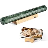 Erongoo Marble French Rolling Pin for Baking, 12 Inch Non Stick Polished Rolling Pin for Dough, Heavy Dough Roller for Fondan