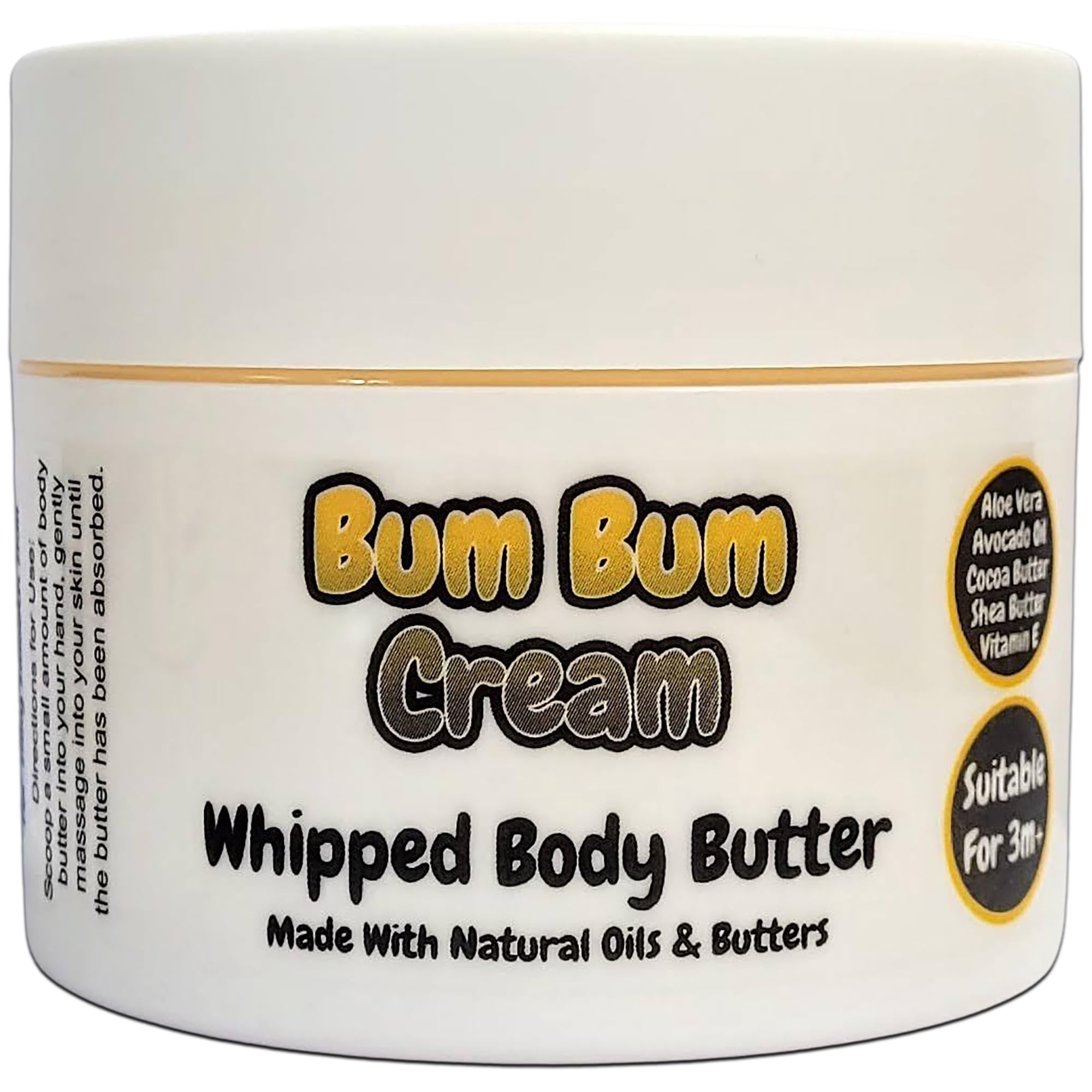Bum Bum Cream Whipped Body Butter - 150g - Natural Oils and Butters - Calm & Relaxing Scent - Vegan Friendly - Puddle of Wax - Made in the UK