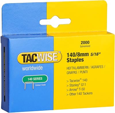 Tacwise 0346 Type 140/8mm Heavy Duty Galvanised Staples Pack of 2000