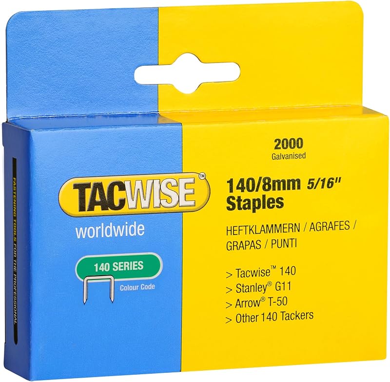 Tacwise 0346 Type 140/8mm Heavy Duty Galvanised Staples Pack of 2000