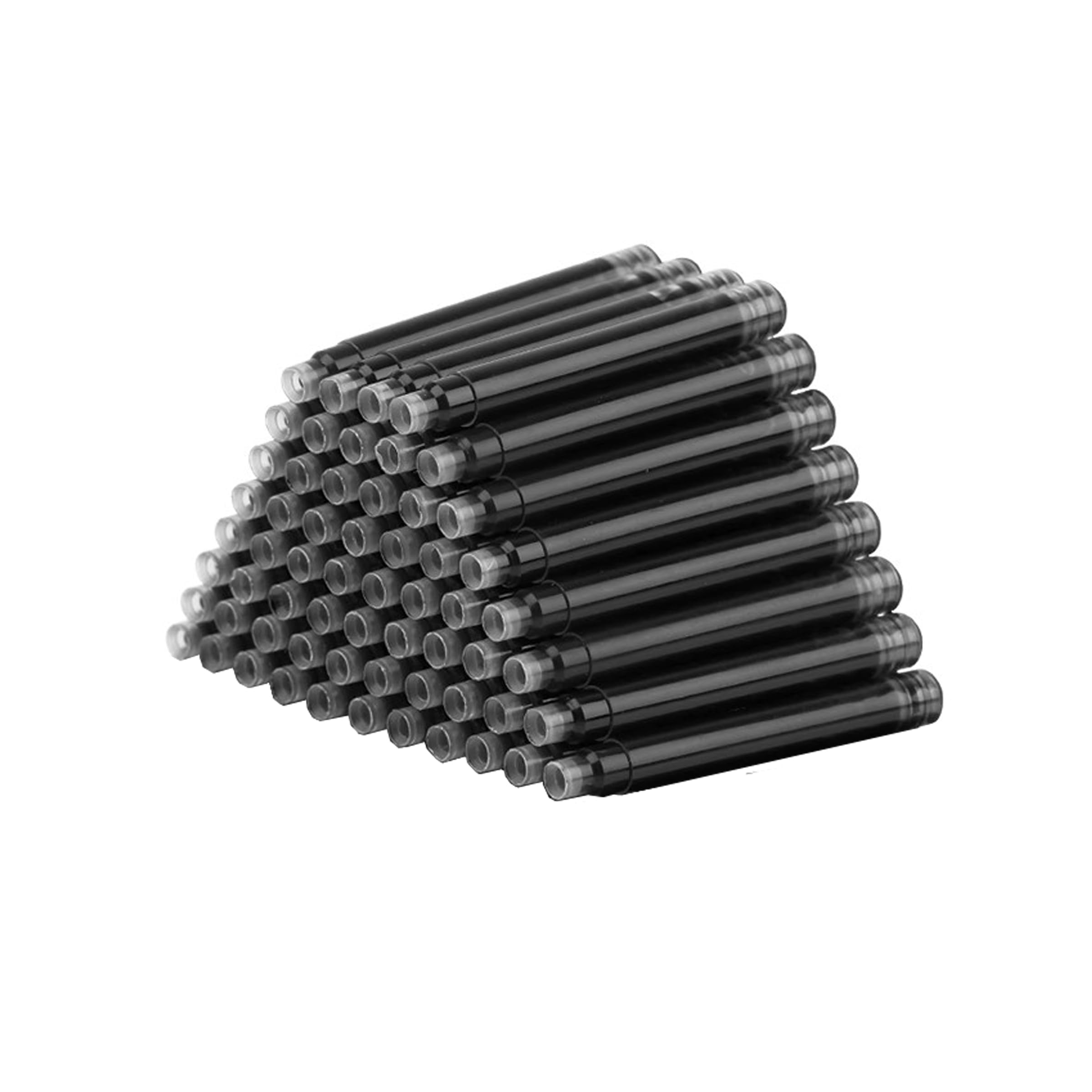 Zalantan Black Ink Cartridge for Fountain Pen Ink Cartridge Refillable Business Writing Pens Disposable Ink Pen Refills 3.4 mm Bore Diamete Set of 60 Refill