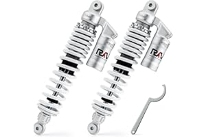 RKV86 Adjustable 368mm Front Air Shock Absorbers, Aluminum Material, CNC Process, Fit for Yamaha Banshee 350 YFZ350 1991-2006, Replace 3GG-23350-10-P0 / 3GG-23350-20-35 / 3GG-23350-20-6W ATV (White)