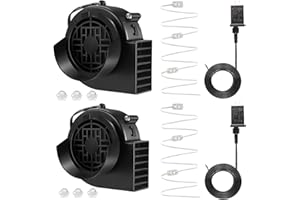 Envanptaz 2-Pack Inflatable Fan Blower Replacement, 12V 1.2A Air Blower for Inflatables with 3 LED Light Strings for Thanksgiving Christmas Halloween Yard Party Holiday Inflatable Decorations