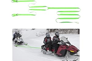 Moonoom 17.5ft Heavy Duty Tow Strap With Two Hooks - 400kg Break Strength Reinforced Emergency Rope for Snowmobile, Sled or A