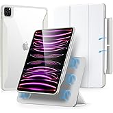 ESR for iPad Pro 12.9 Inch Case (2022/2021), iPad Pro 12.9 Case 6th/5th Generation with Pencil Holder, Detachable Magnetic Cover, Vertical Stand, Auto Wake/Sleep, Rebound 360 Series, Brilliant White