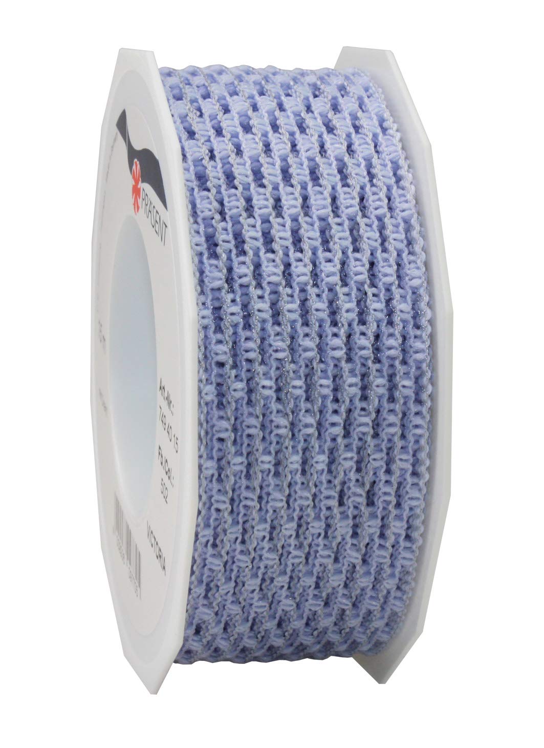 Präsent - Victoria Wired Ribbon Pastel Blue 15-m-Roll 40 mm Width