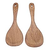 JETEHO Set of 2 Wood Rice Paddle Spoon, Handcraft