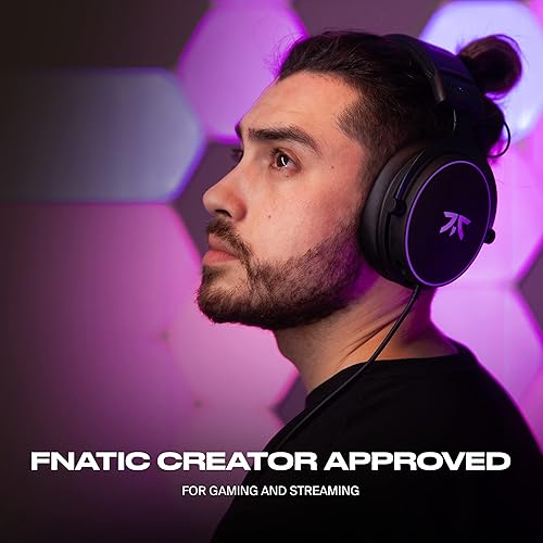 Fnatic React Gaming Headset for Esports with 53mm Drivers, Metal