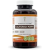 Secrets of the Tribe California Poppy 120 Capsules, 800 mg, California Poppy (Eschscholzia Californica) Dried Herb and Flower (120 Capsules)