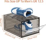 HOMIDEC 6 Pcs Shoe Boxes Clear Plastic Stackable with Lids 34.5x27x19 cm view 4